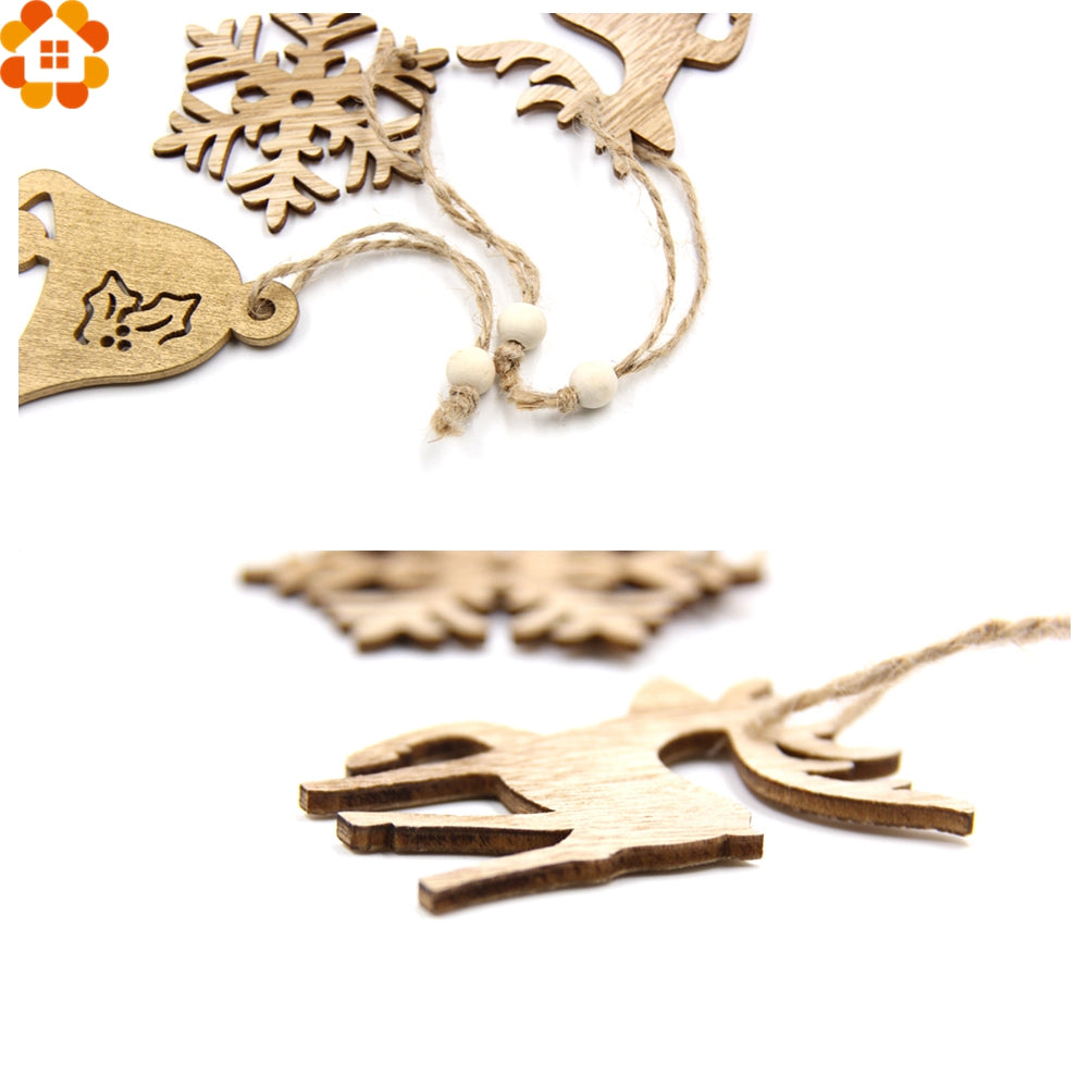 Christmas Tree Decoration Ornaments (Snowflakes, Deer, Bell Star, Tree, Trojan Horse, Angle, Heart)