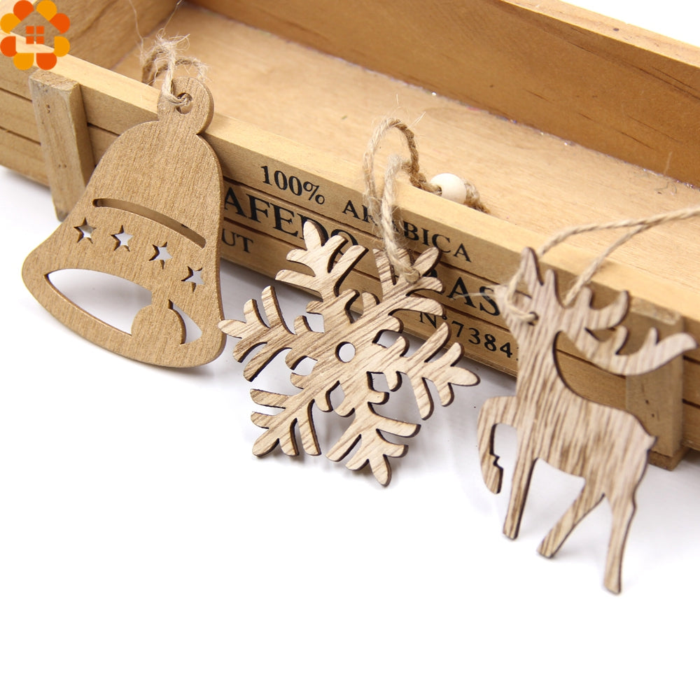 Christmas Tree Decoration Ornaments (Snowflakes, Deer, Bell Star, Tree, Trojan Horse, Angle, Heart)